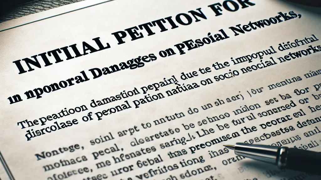 Petição Inicial para Reparação de Danos Morais pela Divulgação Indevida de Dados Pessoais nas Redes Sociais