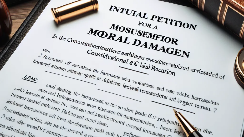Petição Inicial de Ação Indenizatória por Danos Morais Decorrentes de Assédio Moral no Ambiente de Trabalho – Fundamentação Constitucional e Legal